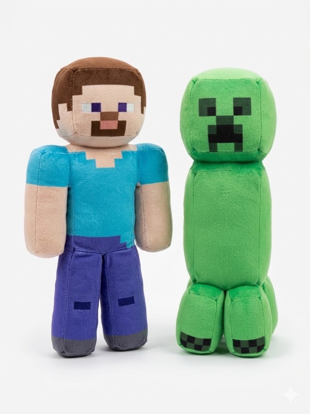 Minecraft Steve & Creeper Plush Lot Of 2 Official Mojang 2023 Stuffed Toys 9”